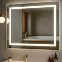 Ver imagem 1 de Espelho Led 3 Cores Parede 100x90 Jateado ou 90x100 Touch Retangular Iluminado