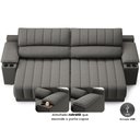 Ver imagem 4 de Sofá com Porta Copos Carregador Usb Ret Rec Murano 2,00m Velosuede - Netsofas - Chumbo