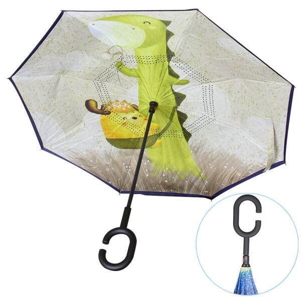 Guarda Chuva Pequeno Abre e Fecha Invertido Contrário 4 LQ-608P4 - 2