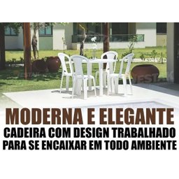 Mesa de Plástico Quadrada Tambaú Plast Empilhável com 4 Cadeiras - 7