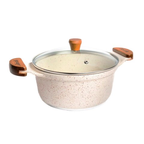 Caçarola Branca Antiaderente Marmorizada Javali AM 24cm