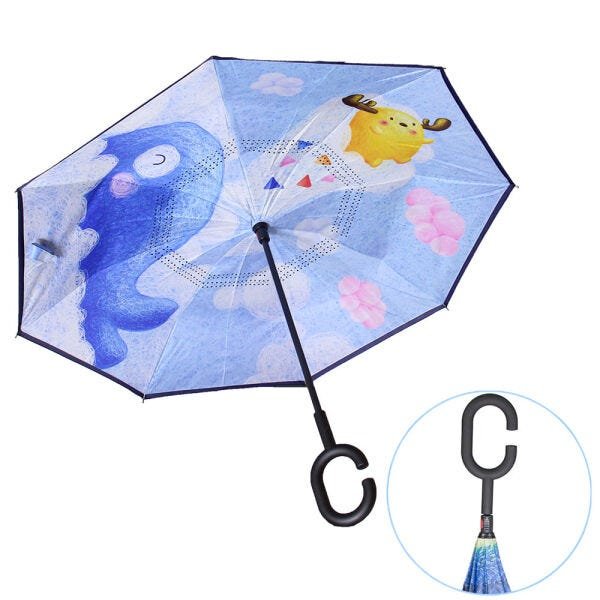 Guarda Chuva Pequeno Abre e Fecha Invertido Contrário 11 LQ-608P11 - 2