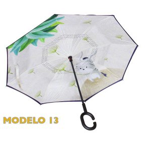 Guarda Chuva Pequeno Abre e Fecha Invertido Contrário 13 LQ-608P13