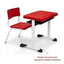 Ver mais imagens de Kit Escolar Individual – (Mesa e Cadeira) – Infantil 03 a 06 Anos – Realplast - Cor Vermelho - 41090