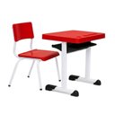 Ver imagem 1 de Kit Escolar Individual – (Mesa e Cadeira) – Infantil 03 a 06 Anos – Realplast - Cor Vermelho - 41090