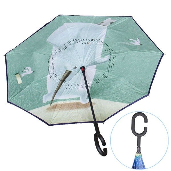 Guarda Chuva Pequeno Abre e Fecha Invertido Contrário 14 LQ-608P14 - 2