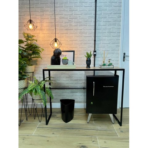 Aparador Luxo Estilo Industrial Prateleira Ferro e Madeira Escritório Home Office