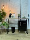 Ver imagem 1 de Aparador Luxo Estilo Industrial Prateleira Ferro e Madeira Escritório Home Office