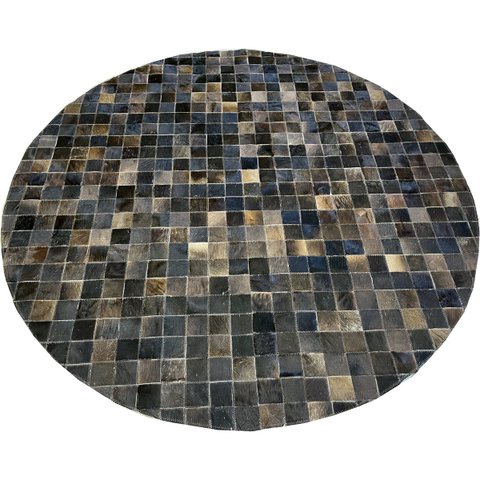 Tapete de couro redondo marrom café 1,80 diâmetro sem bordas