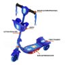 Patinete com Cesta Infantil Luz e Música Roda Dupla - Azul - 1