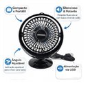 Ver imagem 5 de Mini Ventilador de Mesa 7,5W 2 Velocidades Preto Inclinação Ajustável Bivolt
