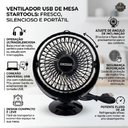 Ver imagem 4 de Mini Ventilador de Mesa 7,5W 2 Velocidades Preto Inclinação Ajustável Bivolt