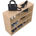 Ver imagem 7 de Sapateira Multiuso Organizador Com 03 Prateleiras E Rodizio Pérola L03 Amadeirado - Lyam Lyam Decor
