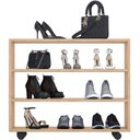 Ver imagem 6 de Sapateira Multiuso Organizador Com 03 Prateleiras E Rodizio Pérola L03 Amadeirado - Lyam Lyam Decor