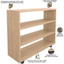 Ver imagem 4 de Sapateira Multiuso Organizador Com 03 Prateleiras E Rodizio Pérola L03 Amadeirado - Lyam Lyam Decor