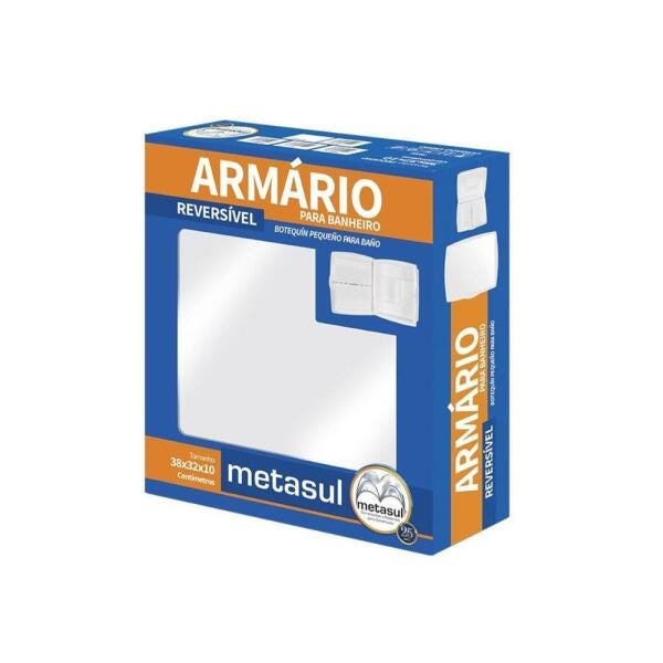 Armário Banheiro Pequeno Branco Metasul - 4