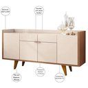 Ver imagem 4 de Balcao Aparador Buffet Laura Off White Nature Banana Bit