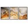 Kit com 3 Quadros Decorativos 70x50 Cm Abstrato Marmoreado com Moldura Caixa Preta 3cm Profundidade - 2