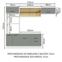 Ver imagem 4 de Armário de Cozinha Completa 270cm Branco Cinza Agata Madesa 04