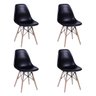 Conjunto de Mesa de Jantar Eames Eiffel Redonda 90 Cm Tampo de Madeira Preto com 4 Cadeiras Pretas P - 4