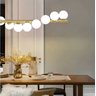 Lustre Pendente Jabuticaba 11 Globos Vidro Espiral 120cm Dourado Bivolt - 3