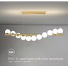 Lustre Pendente Jabuticaba 11 Globos Vidro Espiral 120cm Dourado Bivolt - 6