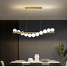 Lustre Pendente Jabuticaba 11 Globos Vidro Espiral 120cm Dourado Bivolt - 2