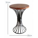 Ver imagem 2 de Mesinha de Canto Redonda Decorativa Artesanal de Ferro para Varanda Area Externa - Verniz