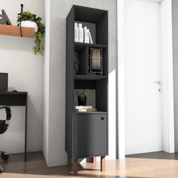 Estante Multiuso Livreiro 35cm 01 Porta Mlt2039-Pr Estilare Preto - 6