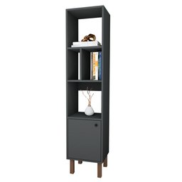 Estante Multiuso Livreiro 35cm 01 Porta Mlt2039-Pr Estilare Preto - 3