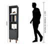 Estante Multiuso Livreiro 35cm 01 Porta Mlt2039-Pr Estilare Preto - 4