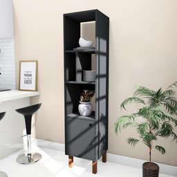 Estante Multiuso Livreiro 35cm 01 Porta Mlt2039-Pr Estilare Preto - 1