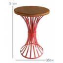 Ver imagem 2 de Mesinha de Canto Redonda Decorativa Artesanal de Ferro para Varanda Area Externa - Vermelho
