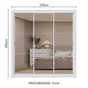Ver mais imagens de Guarda-roupa Casal 3 Portas de Correr de Espelho 2 Gavetas Branco Sublime Madesa Branco