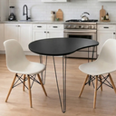 Ver imagem 2 de Mesa Orgânica Canto Jantar Home Office 2 Lugares Preta 90x60cm