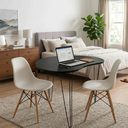 Ver imagem 3 de Mesa Orgânica Canto Jantar Home Office 2 Lugares Preta 90x60cm