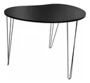 Ver imagem 7 de Mesa Orgânica Canto Jantar Home Office 2 Lugares Preta 90x60cm