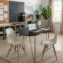 Ver imagem 4 de Mesa Orgânica Canto Jantar Home Office 2 Lugares Preta 90x60cm