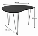 Ver mais imagens de Mesa Orgânica Canto Jantar Home Office 2 Lugares Preta 90x60cm