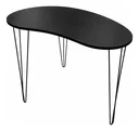 Ver imagem 6 de Mesa Orgânica Canto Jantar Home Office 2 Lugares Preta 90x60cm