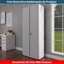 Ver imagem 7 de Armário Alto 2 Portas Pandin 90 Cm (largura) Inmetro Estrutura e Portas Aço Cinza C/ Chave
