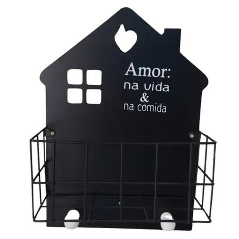 Prateleira/porta Chave de Madeira Casa 26x19 Cm