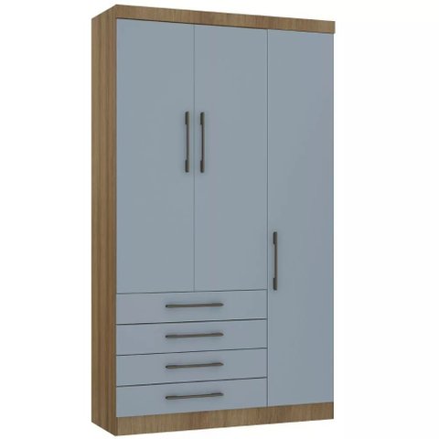Guarda-roupa Modulado 132cm 3 Portas 4 Gavetas Paris Luciane