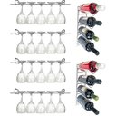 Ver imagem 1 de Conjunto de 4 Suportes 25cm para Taças e 2 Adegas de Parede para Vinho Duler Aço Cromado