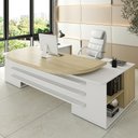 Ver imagem 2 de Mesa em U Presidente com Tomadas Tamburato Corp A06 Carvalho/branco - Mpozenato