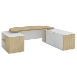 Mesa em U Presidente com Tomadas Tamburato Corp A06 Carvalho/branco - Mpozenato - 11