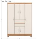 Ver imagem 2 de Guarda Roupa Solteiro 6 Portas e 2 Gavetas Ecom Ii - Amêndola Touch/off White