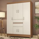 Ver imagem 1 de Guarda Roupa Solteiro 6 Portas e 2 Gavetas Ecom Ii - Amêndola Touch/off White