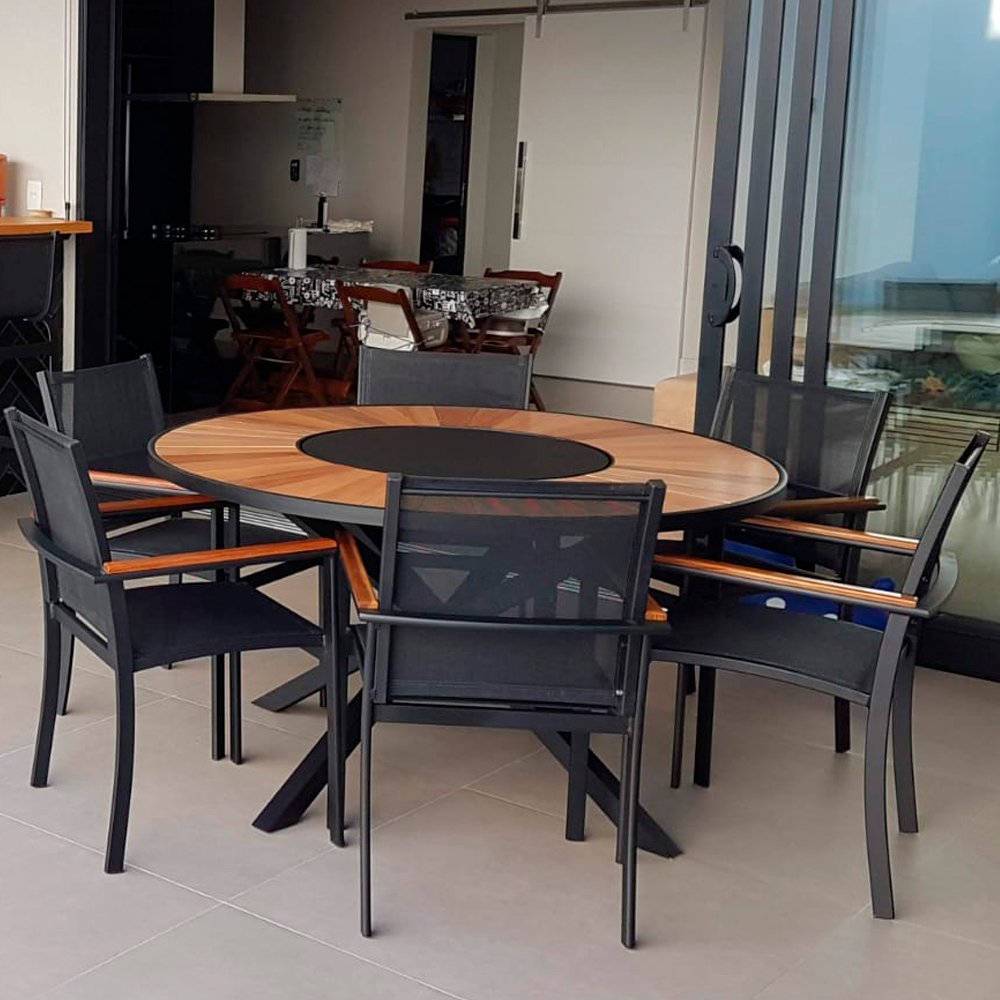 Mesa de Jantar Perpétua 1,40m com Centro Giratório para Cozinha, Edícula - 2