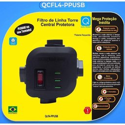 Filtro de Linha Torre 4 Tomadas + 3 Usb Bivolt Qualitronix - 3